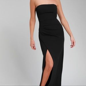Black Strapless Lulu’s Dress with Slit